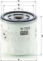 Mann-Filter W 7008 - Eļļas filtrs adetalas.lv