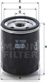 Mann-Filter W 7020 - Eļļas filtrs adetalas.lv