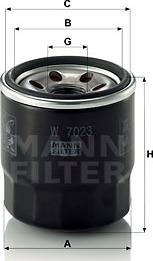 Mann-Filter W 7023 - Eļļas filtrs adetalas.lv