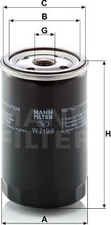 Mann-Filter W 719/4 - Eļļas filtrs adetalas.lv