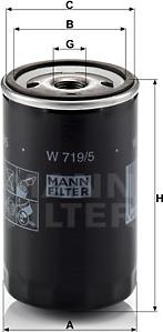 Mann-Filter W 719/5 - Eļļas filtrs adetalas.lv