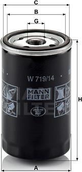 Mann-Filter W 719/14 - Eļļas filtrs adetalas.lv