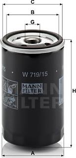 Mann-Filter W 719/15 - Eļļas filtrs adetalas.lv