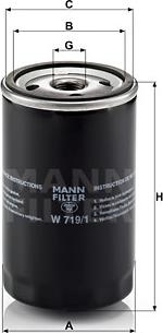 Mann-Filter W 719/1 - Eļļas filtrs adetalas.lv