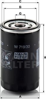 Mann-Filter W 719/30 - Eļļas filtrs adetalas.lv