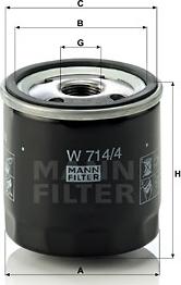 Mann-Filter W 714/4 - Eļļas filtrs adetalas.lv