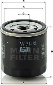 Mann-Filter W 714/3 - Eļļas filtrs adetalas.lv