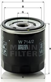 Mann-Filter W 714/2 - Eļļas filtrs adetalas.lv