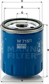 Mann-Filter W 716/1 - Eļļas filtrs adetalas.lv