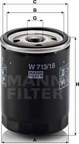 Mann-Filter W 713/18 - Eļļas filtrs adetalas.lv