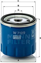 Mann-Filter W 712/9 - Eļļas filtrs adetalas.lv