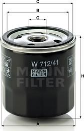 Mann-Filter W 712/41 - Eļļas filtrs adetalas.lv