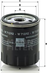 Mann-Filter W 712/42 - Eļļas filtrs adetalas.lv