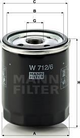 Mann-Filter W 712/6 - Eļļas filtrs adetalas.lv