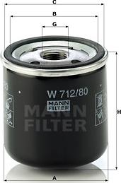 Mann-Filter W 712/80 - Eļļas filtrs adetalas.lv