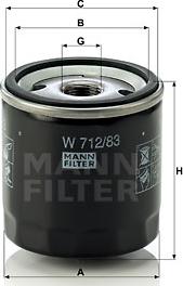 Mann-Filter W 712/83 - Eļļas filtrs adetalas.lv