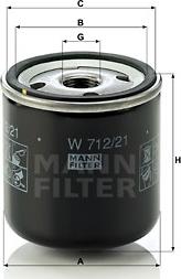 Mann-Filter W 712/21 - Eļļas filtrs adetalas.lv