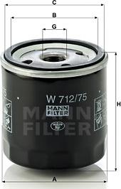 Mann-Filter W 712/75 - Eļļas filtrs adetalas.lv