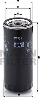 Mann-Filter W 730 - Eļļas filtrs adetalas.lv