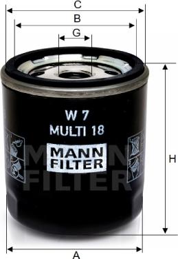 Mann-Filter W 7 MULTI 18 - Eļļas filtrs adetalas.lv