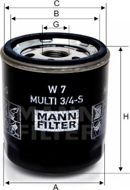 Mann-Filter W 7 MULTI 3/4-S - Eļļas filtrs adetalas.lv