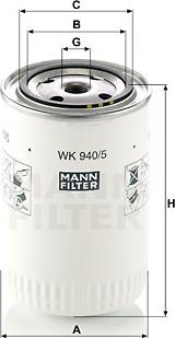 Mann-Filter WK 940/5 - Degvielas filtrs adetalas.lv