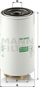 Mann-Filter WK 940/36 x - Degvielas filtrs adetalas.lv