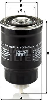 Mann-Filter WK 940/22 - Degvielas filtrs adetalas.lv