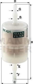 Mann-Filter WK 42/1 - Degvielas filtrs adetalas.lv