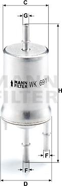 Mann-Filter WK 69/1 - Degvielas filtrs adetalas.lv