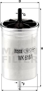 Mann-Filter WK 618/1 - Degvielas filtrs adetalas.lv