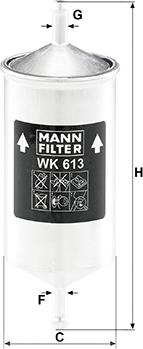 Mann-Filter WK 613 - Degvielas filtrs adetalas.lv