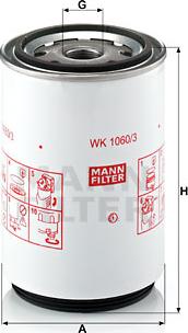 Mann-Filter WK 1060/3 x - Degvielas filtrs adetalas.lv