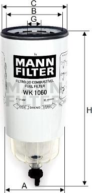 Mann-Filter WK 1060 - Degvielas filtrs adetalas.lv