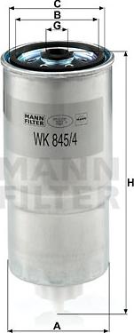 Mann-Filter WK 845/4 - Degvielas filtrs adetalas.lv