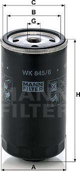 Mann-Filter WK 845/6 - Degvielas filtrs adetalas.lv