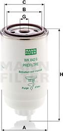 Mann-Filter WK 842/6 - Degvielas filtrs adetalas.lv