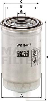 Mann-Filter WK 842/8 - Degvielas filtrs adetalas.lv