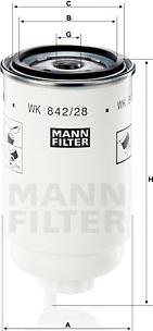 Mann-Filter WK 842/28 - Degvielas filtrs adetalas.lv