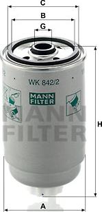 Mann-Filter WK 842/2 - Degvielas filtrs adetalas.lv