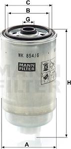 Mann-Filter WK 854/6 - Degvielas filtrs adetalas.lv