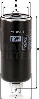 Mann-Filter WK 854/1 - Degvielas filtrs adetalas.lv