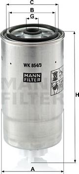 Mann-Filter WK 854/3 - Degvielas filtrs adetalas.lv