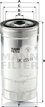 Mann-Filter WK 853/14 - Degvielas filtrs adetalas.lv