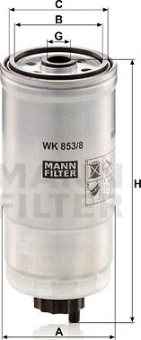 Mann-Filter WK 853/8 - Degvielas filtrs adetalas.lv