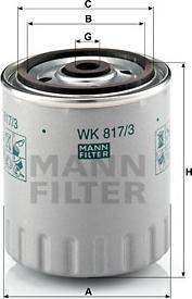 Mann-Filter WK 817/3 x - Degvielas filtrs adetalas.lv