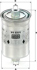 Mann-Filter WK 830/6 x - Degvielas filtrs adetalas.lv