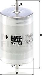 Mann-Filter WK 831 - Degvielas filtrs adetalas.lv