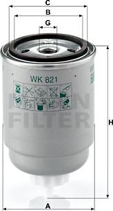 Mann-Filter WK 821 - Degvielas filtrs adetalas.lv