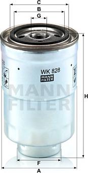 Mann-Filter WK 828 x - Degvielas filtrs adetalas.lv